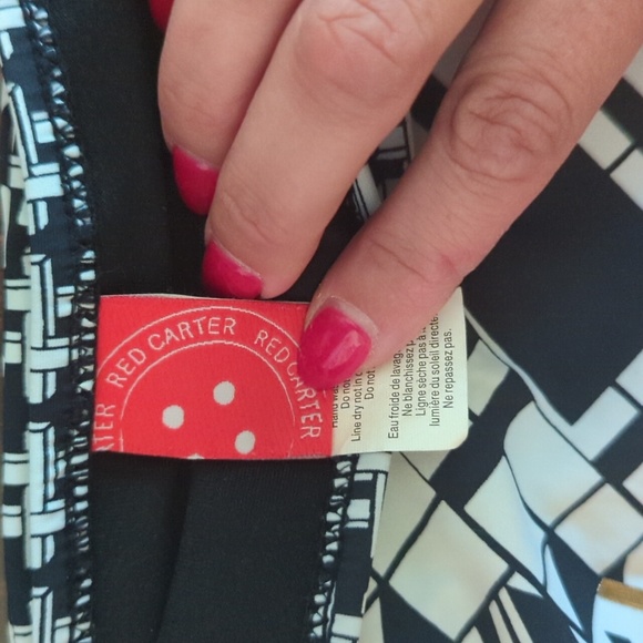 Red Carter Art Deco Bikini S/M - Picture 3 of 5